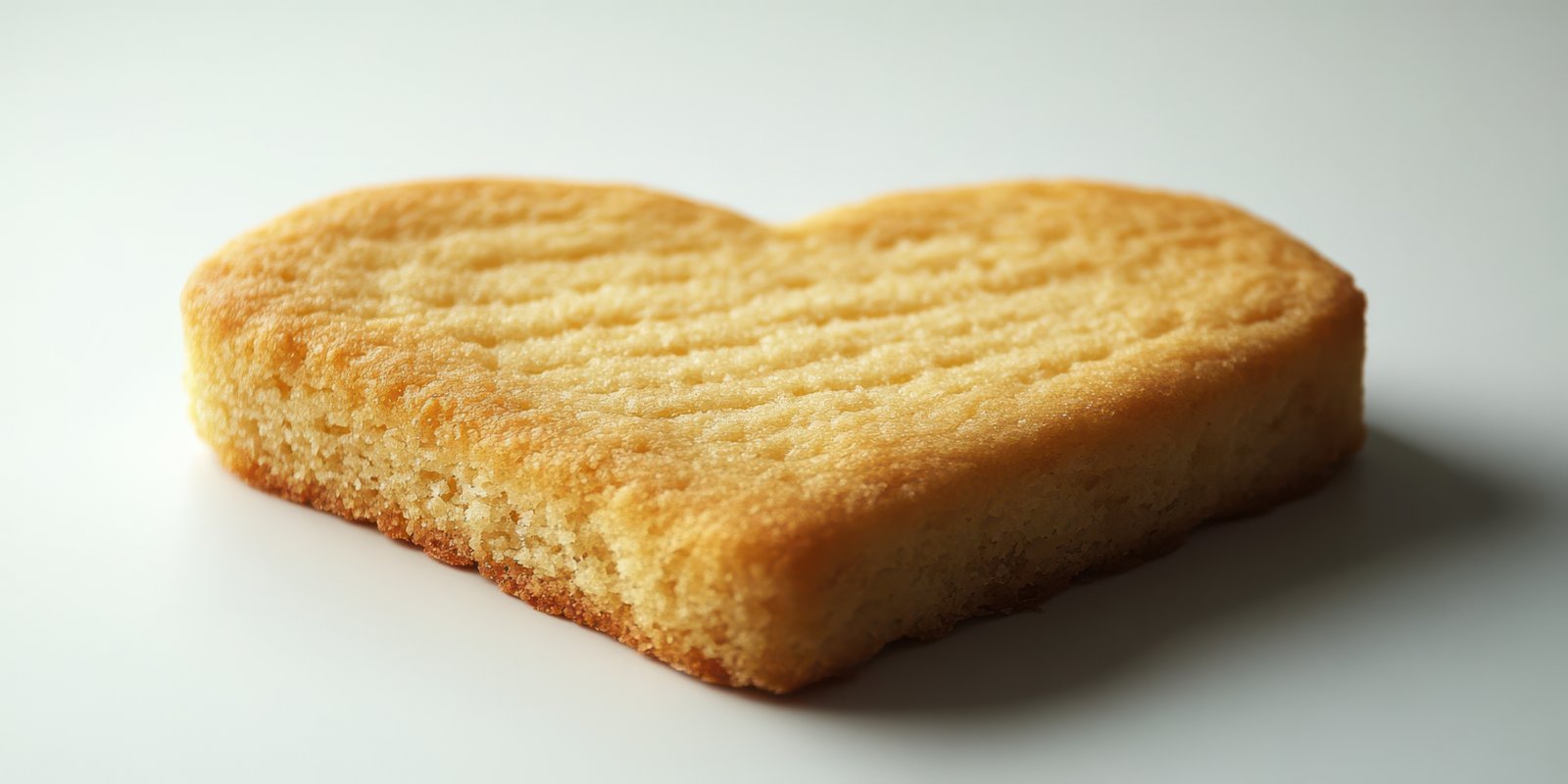 Heart-shaped cookie on a white surface, perfect for special occasions or sweet treats, evokes warmth and affection